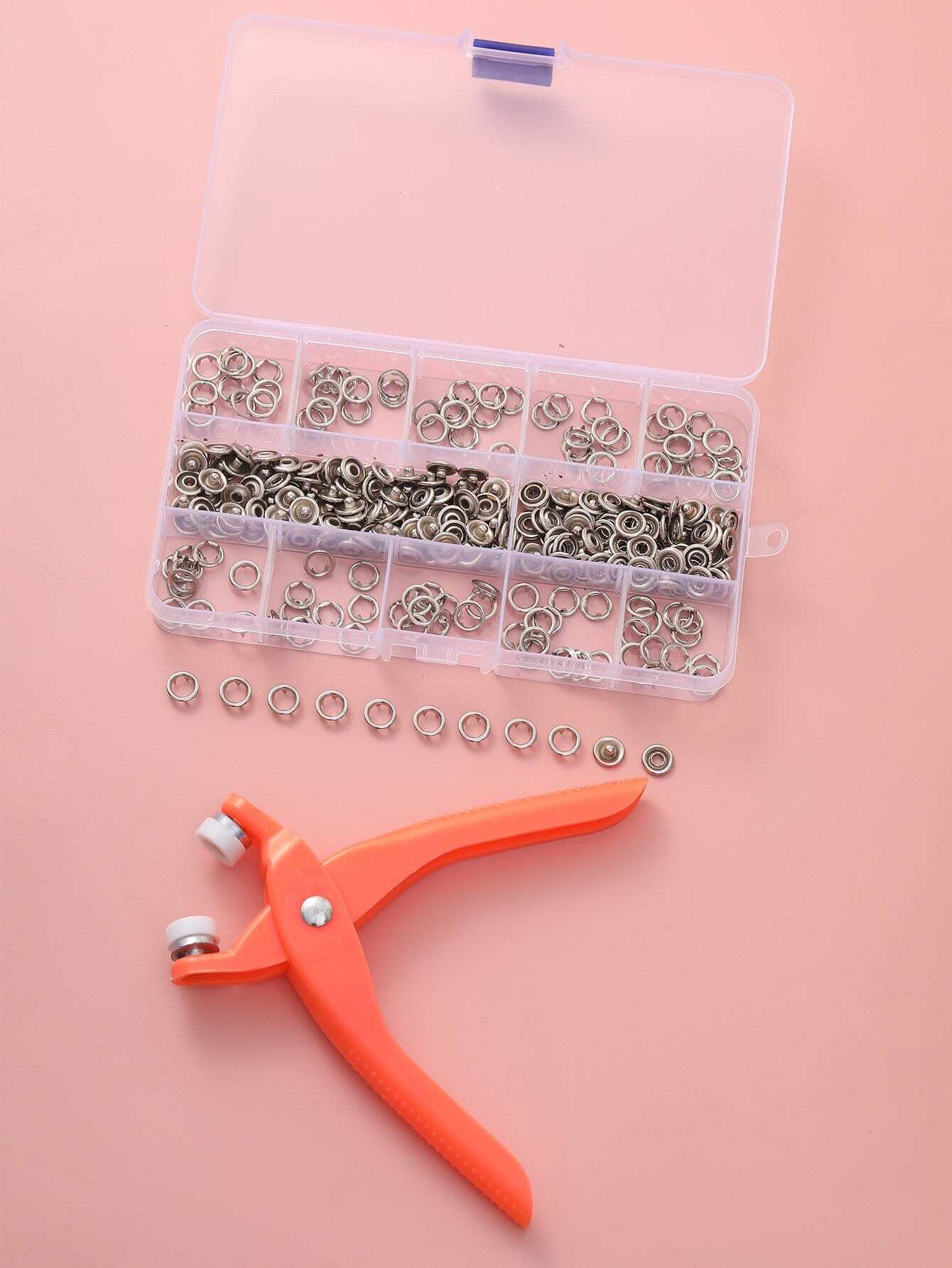 51pcs Snap Button Tool Set, Solid Pliers Metal Press Studs Tool Kit Stainless Steel Snap Fastener Kit Accessory For DIY Crafts Clothes