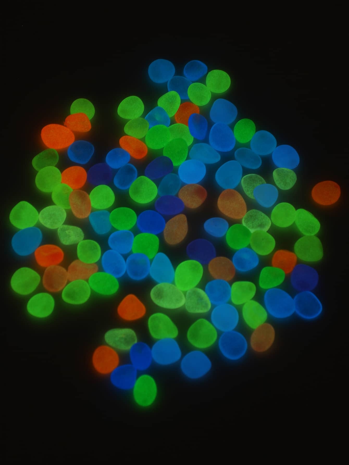 100pcs Glow In The Dark Stone Design Garden Decoration Craft, Mini Stone Garden Ornament For Yard Plant Pot