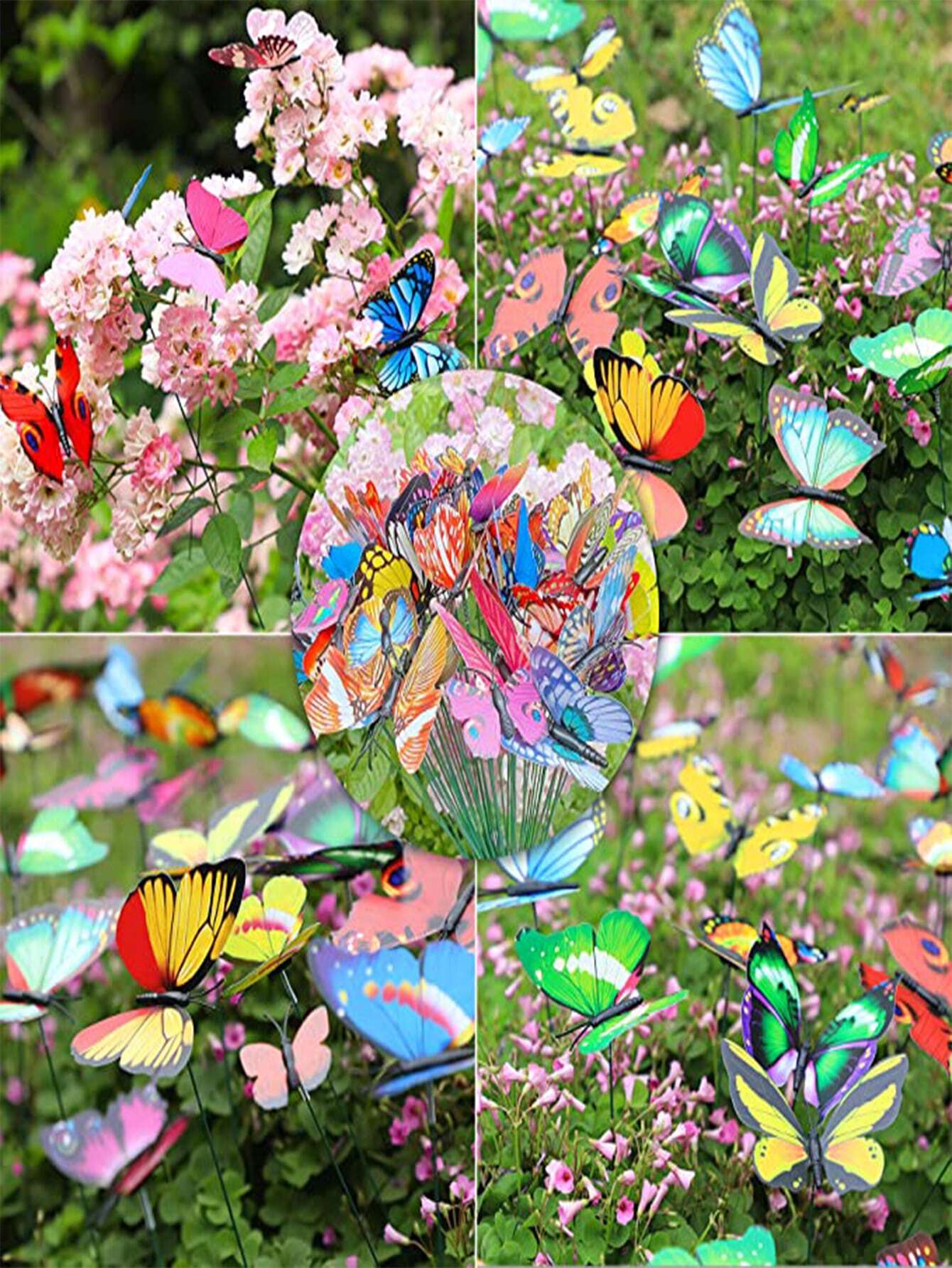 10pcs Glow In The Dark Random Color Decorative Garden Stake, Butterfly Garden Decoration For Household
