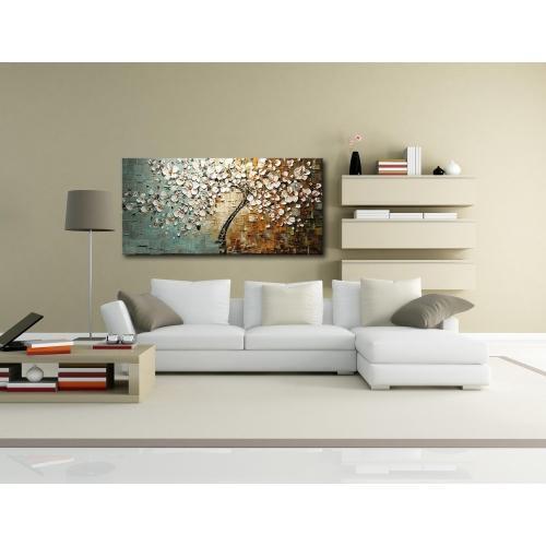 60*120cm Unframed Hand-painted Oil Painting Set Flower Tree Canvas Print Decoration for Home Living Room Bedroom Office Art Picture
